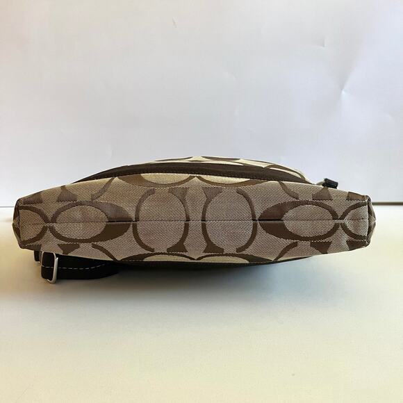 COACH Signature Crossbody, Brown Logo Print - Picture 9 of 16